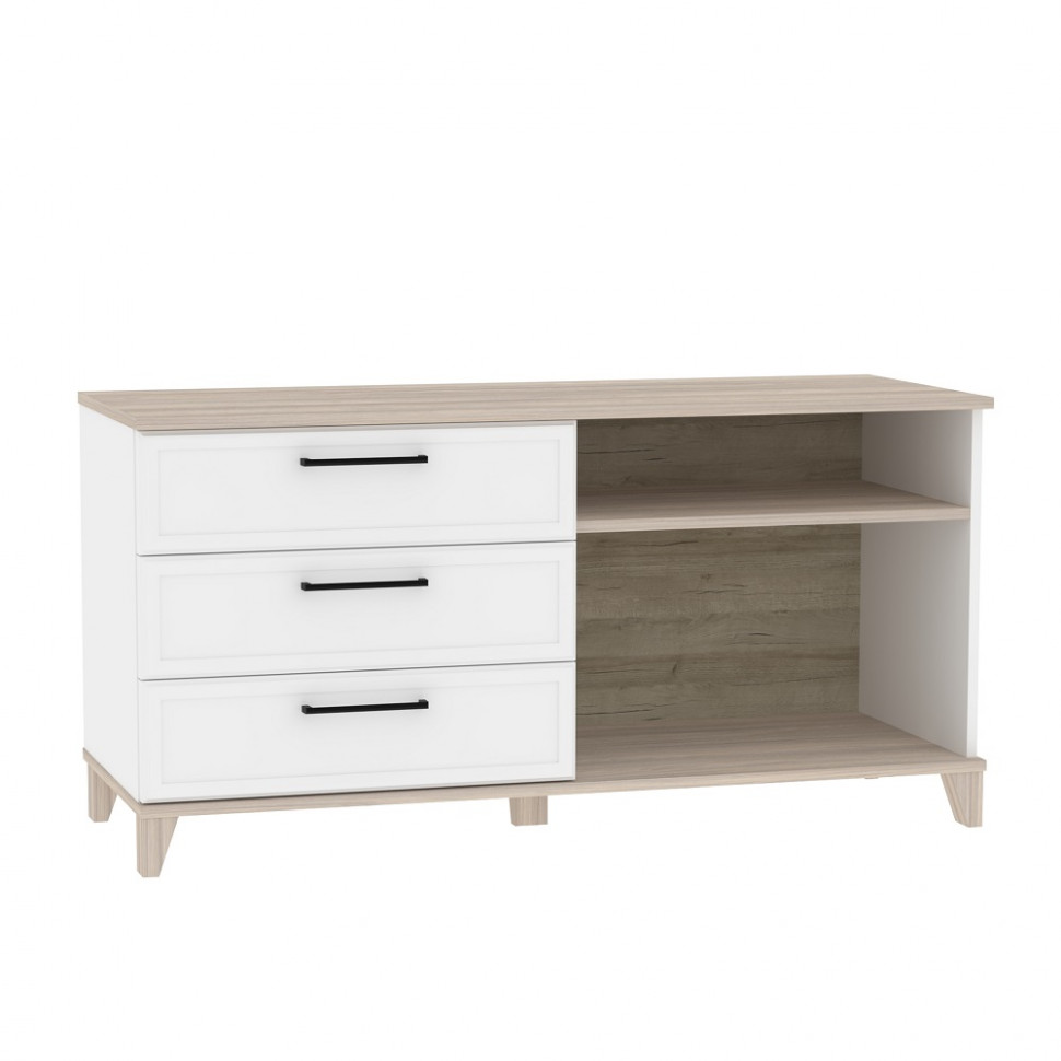 Тумба МЦН Аурелия 5 Белый/Блеквуд Сатиновый